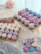 Load image into Gallery viewer, CLASS B 奧斯汀玫瑰,向日葵,櫻花,蝴蝶蘭,牡丹,玫瑰 —Lazy Mini Cupcakes (韓式裱花溫習課程)